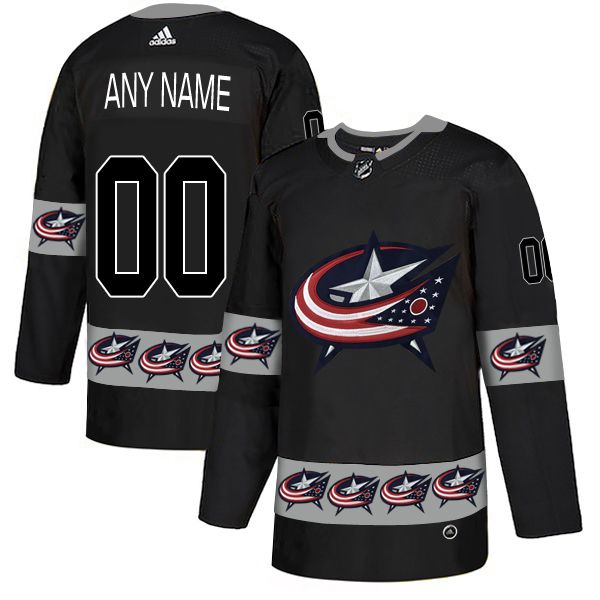 Men Columbus Blue Jackets #00 Any name Black Custom Adidas Fashion NHL Jersey->columbus blue jackets->NHL Jersey